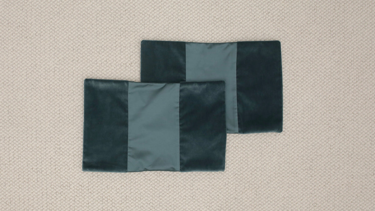 PAIR OF 12" X 18" PANEL MONOCHROMATIC : SOCIETY VELVET // AEGEAN | FALL SALE