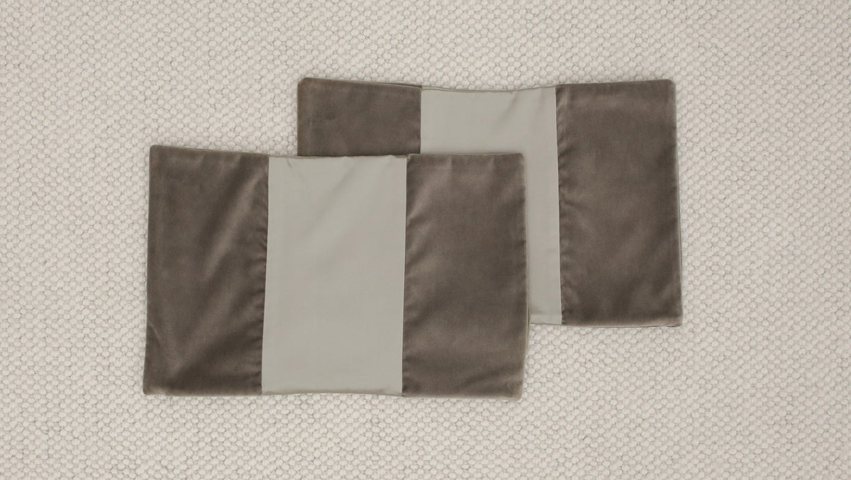 PAIR OF 12" X 18" PANEL MONOCHROMATIC : SOCIETY VELVET // GREY | FALL SALE