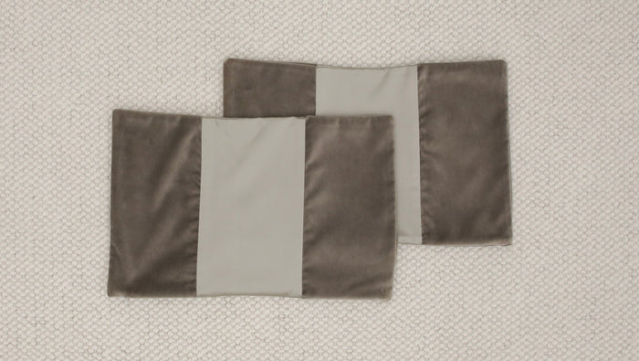 PAIR OF 12" X 18" PANEL MONOCHROMATIC : SOCIETY VELVET // GREY | FALL SALE