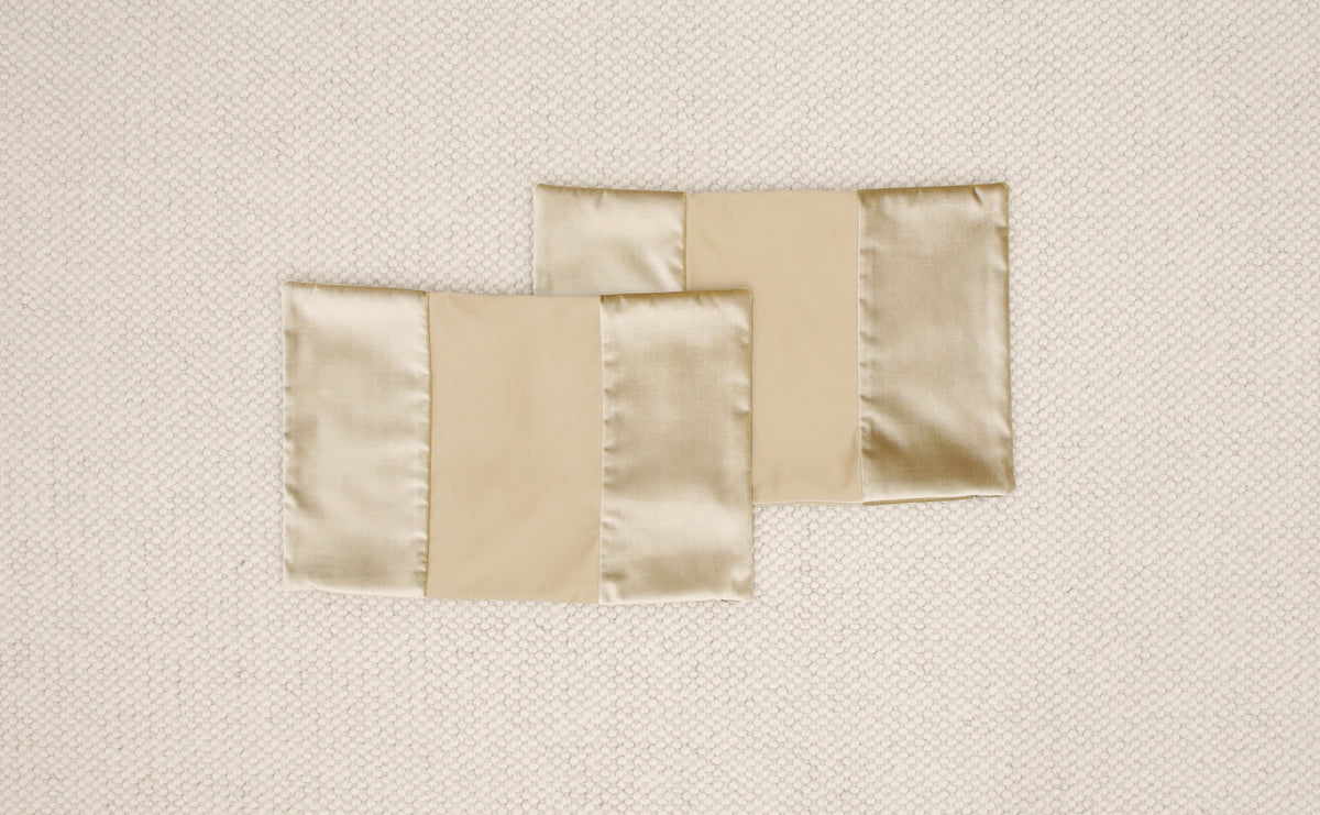 PAIR OF 12" X 18" PANEL MONOCHROMATIC :: FAUX SILK VELVET // CHAMPAGNE | FALL SALE