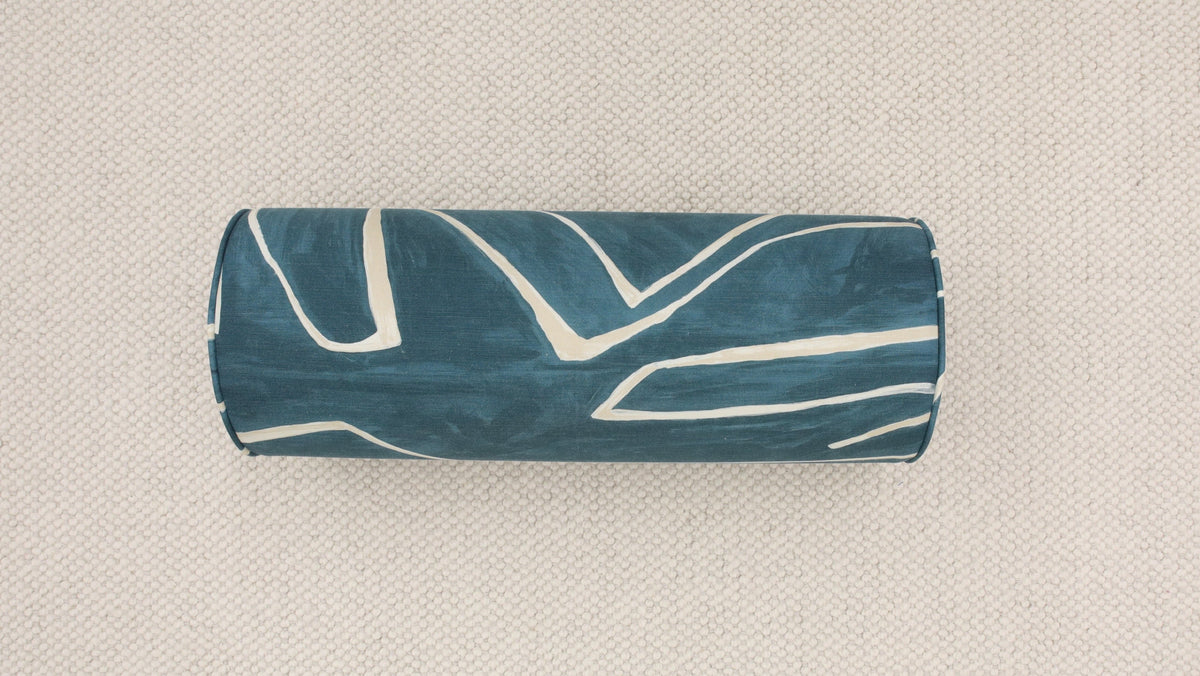 9" X 24" TWIN BOLSTER : GRAFFITO // TEAL & PEARL | KELLY WEARSTLER | FALL SALE