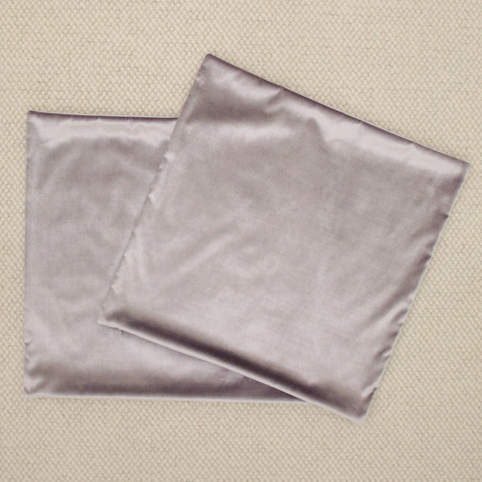 PAIR OF 22" FAUX SILK VELVET // LAVENDER