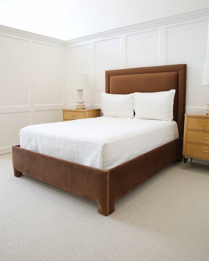 QUEEN STANDARD BED : SOCIETY VELVET // SABLE