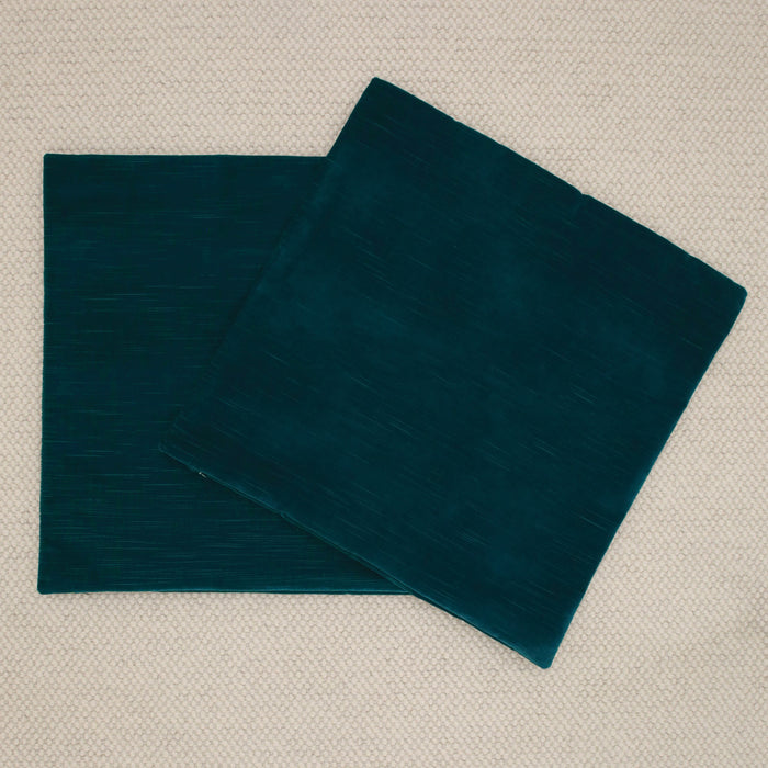 PAIR OF 24" STRIE VELVET // HARBOUR BLUE