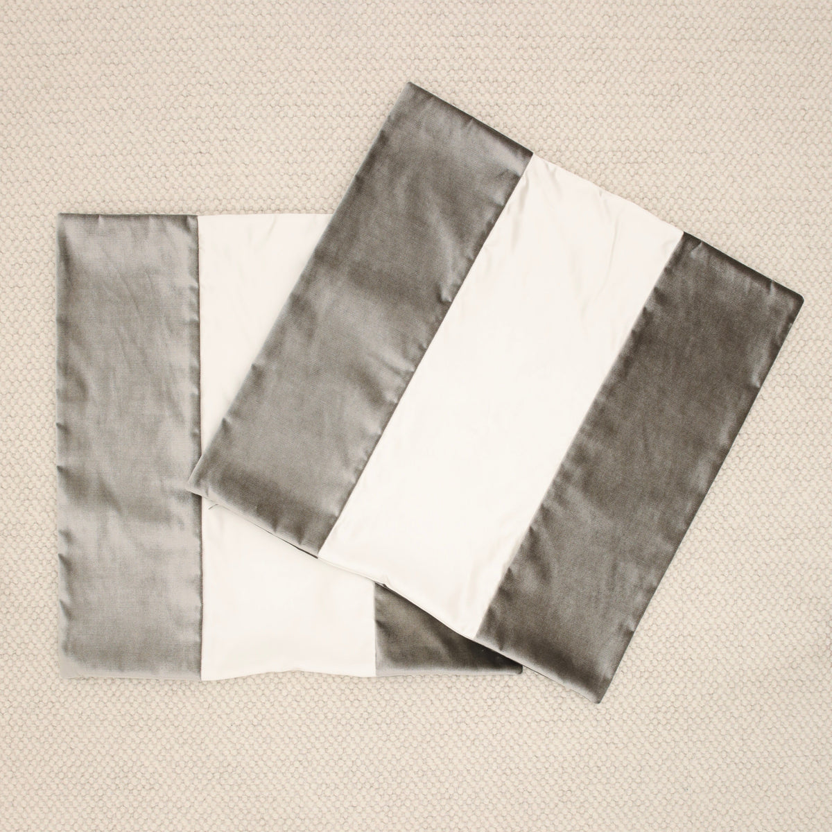 PAIR OF 24" PANEL COLORBLOCK : FAUX SILK VELVET // QUARTZ