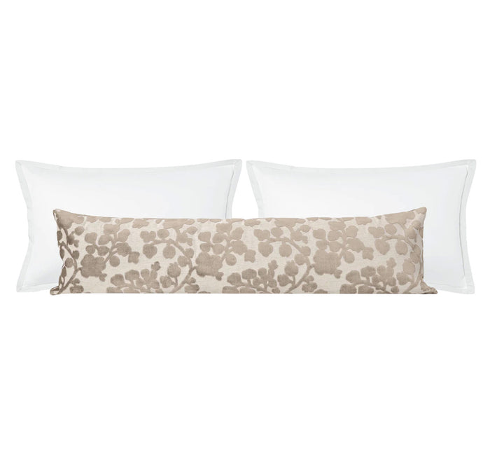 THE XL LUMBAR :: BLOSSOM CUT VELVET // STONE