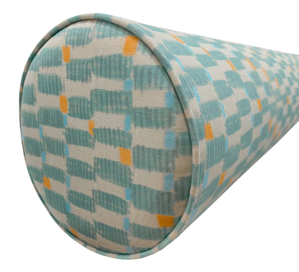 THE BOLSTER :: HASHBLOCKS // KHAKI BLUE | TEIL TEXTILES