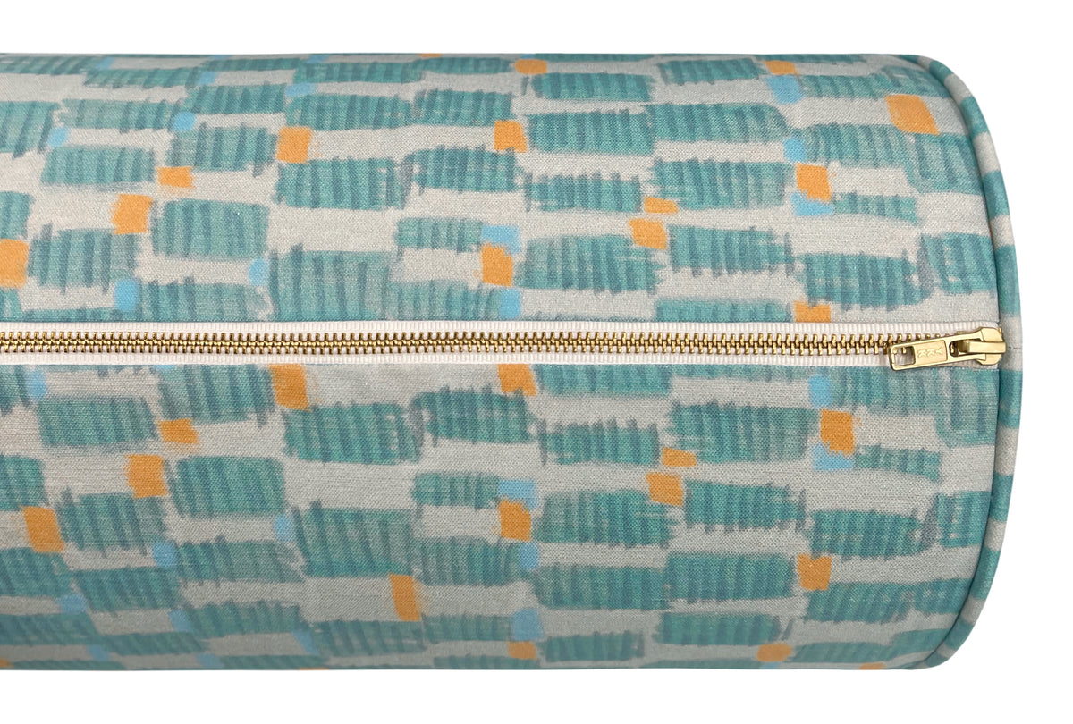 THE BOLSTER :: HASHBLOCKS // KHAKI BLUE | TEIL TEXTILES