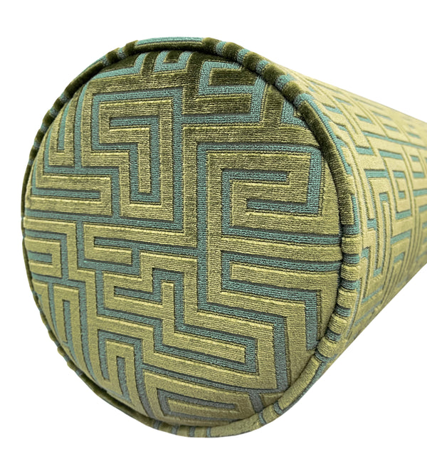 THE BOLSTER :: LABYRINTH CUT VELVET // OLIVE JADE