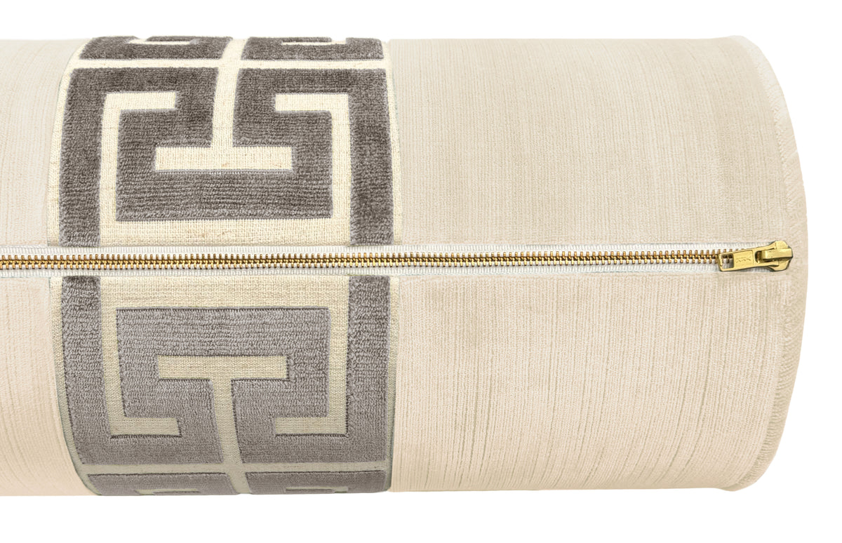 THE BOLSTER :: STRIE VELVET // CASHMERE + GREEK TRIM