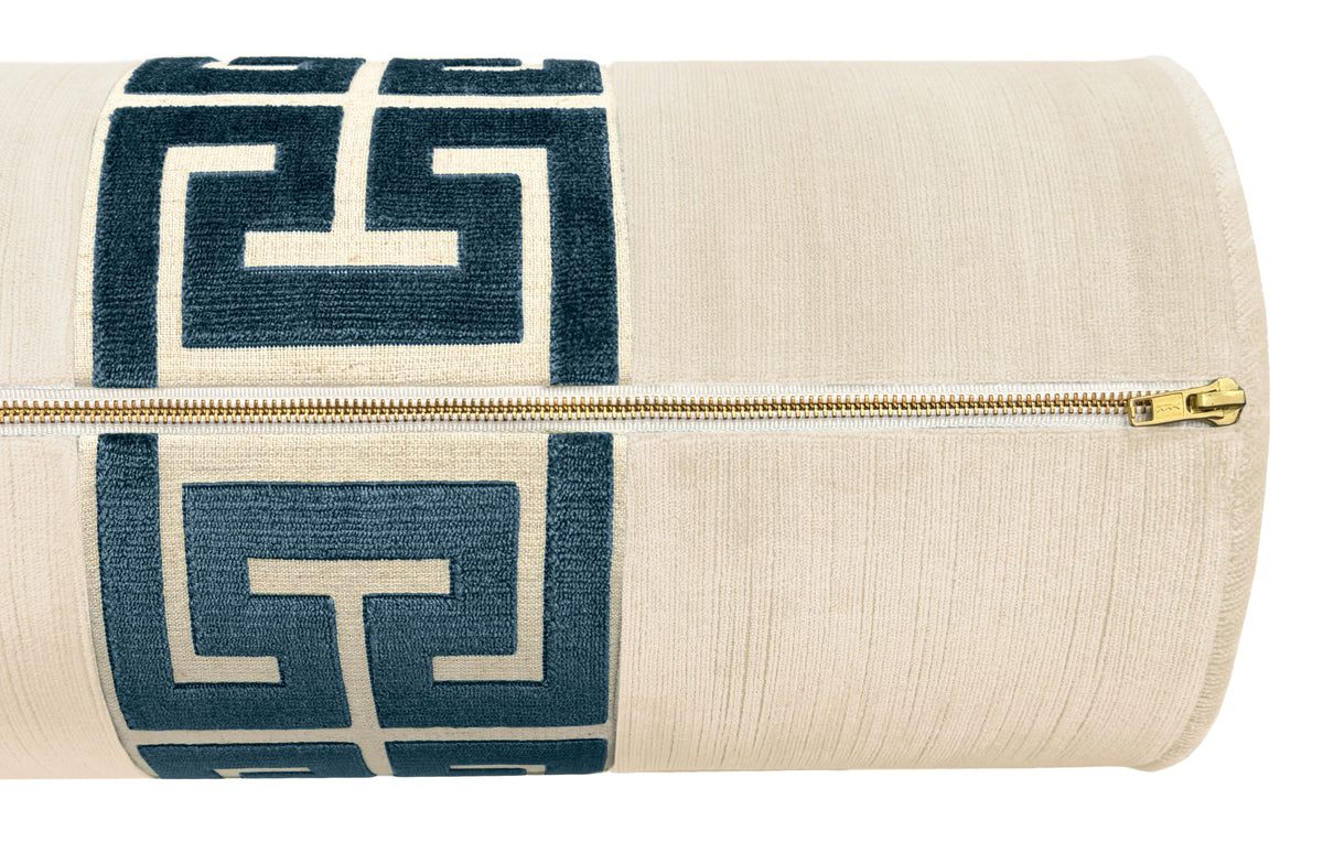 THE BOLSTER :: STRIE VELVET // CASHMERE + GREEK TRIM