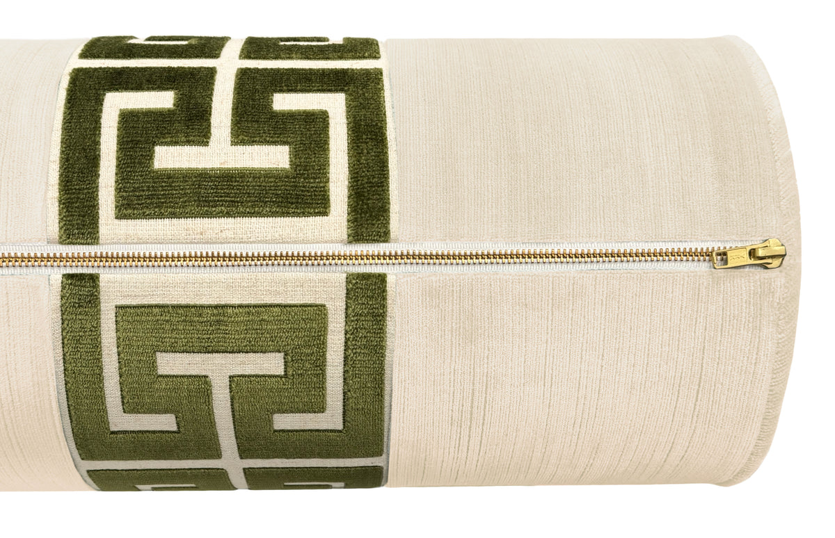 THE BOLSTER :: STRIE VELVET // CASHMERE + GREEK TRIM
