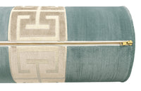 THE BOLSTER :: STRIE VELVET // CERULEAN BLUE + GREEK TRIM