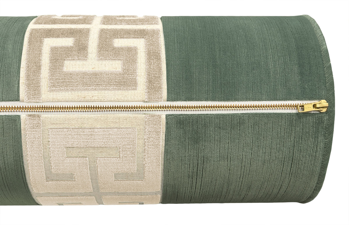 THE BOLSTER :: STRIE VELVET // PATINA + GREEK TRIM