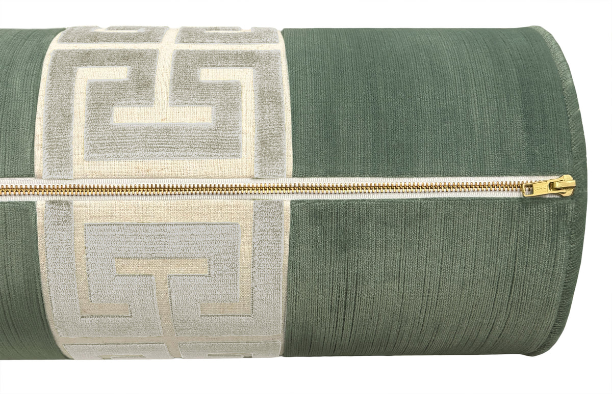 THE BOLSTER :: STRIE VELVET // PATINA + GREEK TRIM