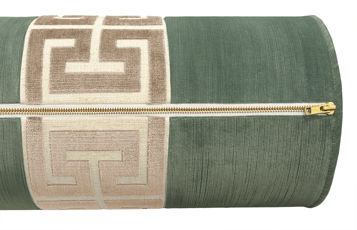 THE BOLSTER :: STRIE VELVET // PATINA + GREEK TRIM