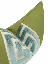 THE LITTLE LUMBAR :: CLASSIC LINEN // OLIVE + TURKISH BLUE GREEK TRIM