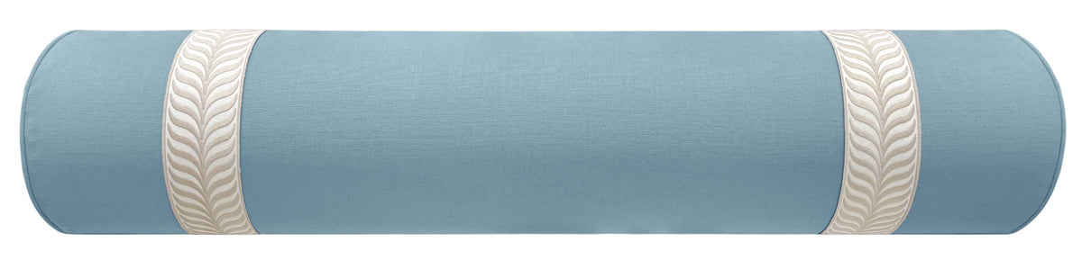 THE BOLSTER :: CLASSIC LINEN // HYDRANGEA BLUE + TRELLIS TRIM // NATURAL