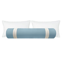 THE BOLSTER :: CLASSIC LINEN // HYDRANGEA BLUE + TRELLIS TRIM // NATURAL