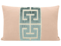 THE LITTLE LUMBAR :: CLASSIC LINEN // CAMEO + TURKISH BLUE GREEK TRIM