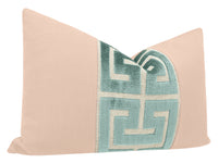 THE LITTLE LUMBAR :: CLASSIC LINEN // CAMEO + TURKISH BLUE GREEK TRIM