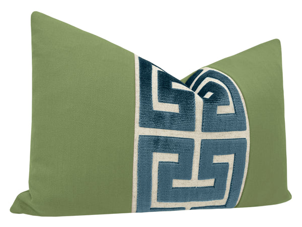 THE LITTLE LUMBAR :: CLASSIC LINEN // CLOVER + NAVY GREEK TRIM