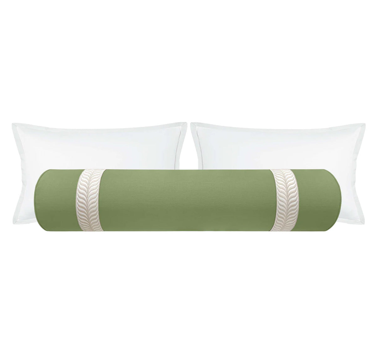 THE BOLSTER :: CLASSIC LINEN // CLOVER + TRELLIS TRIM // NATURAL