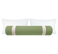 THE BOLSTER :: CLASSIC LINEN // CLOVER + TRELLIS TRIM // NATURAL