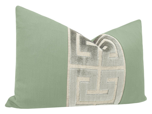 THE LITTLE LUMBAR :: CLASSIC LINEN // EUCALYPTUS + PLATINUM GREEK TRIM