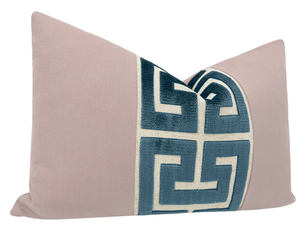 THE LITTLE LUMBAR :: CLASSIC LINEN // LILAC + NAVY GREEK TRIM