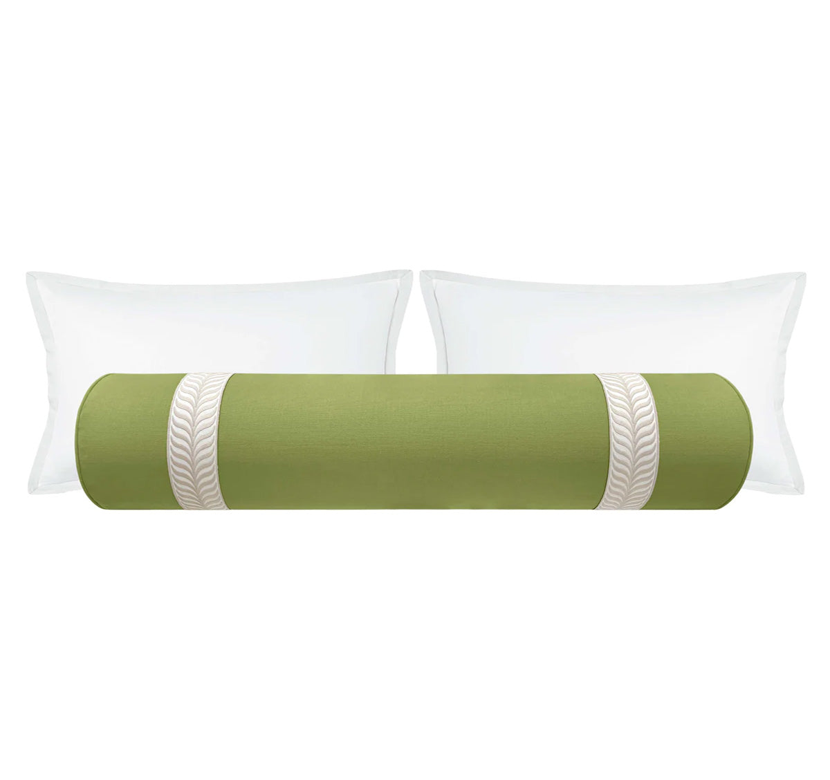 THE BOLSTER :: CLASSIC LINEN // OLIVE + TRELLIS TRIM // NATURAL
