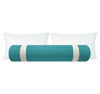 THE BOLSTER :: CLASSIC LINEN // PEACOCK + TRELLIS TRIM // NATURAL