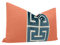 THE LITTLE LUMBAR :: CLASSIC LINEN // PERSIMMON + NAVY GREEK TRIM