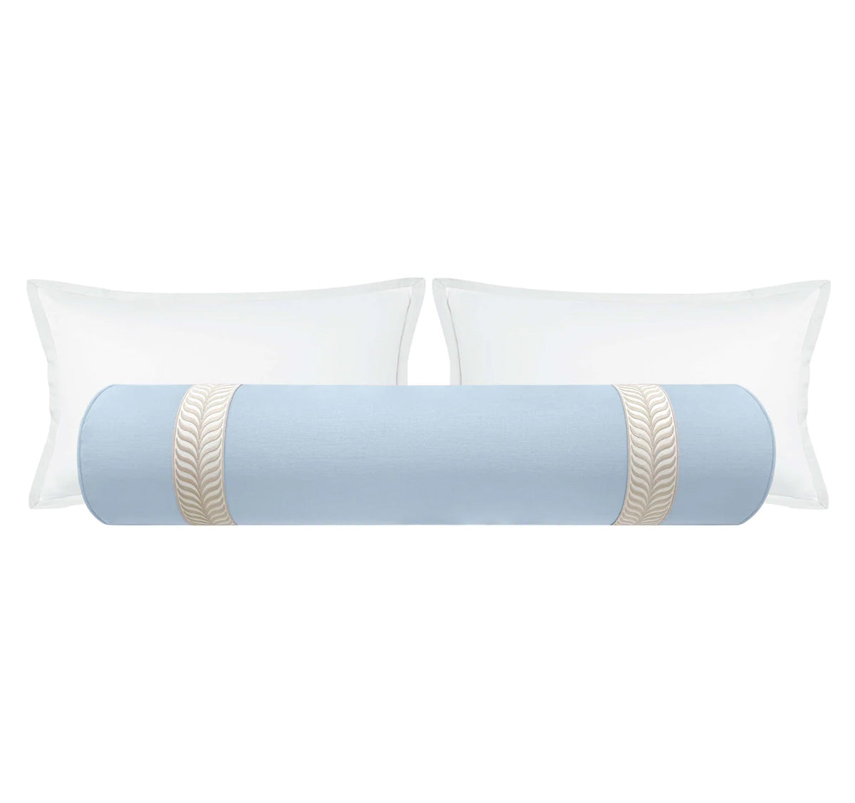 THE BOLSTER :: CLASSIC LINEN // POWDER BLUE +  TRELLIS TRIM // NATURAL