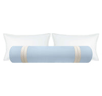 THE BOLSTER :: CLASSIC LINEN // POWDER BLUE +  TRELLIS TRIM // NATURAL