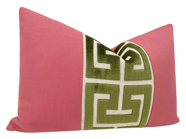 THE LITTLE LUMBAR :: CLASSIC LINEN // ROSÉ PINK + OLIVE GREEK TRIM