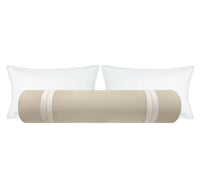 THE BOLSTER :: CLASSIC LINEN // STONE + TRELLIS TRIM // NATURAL