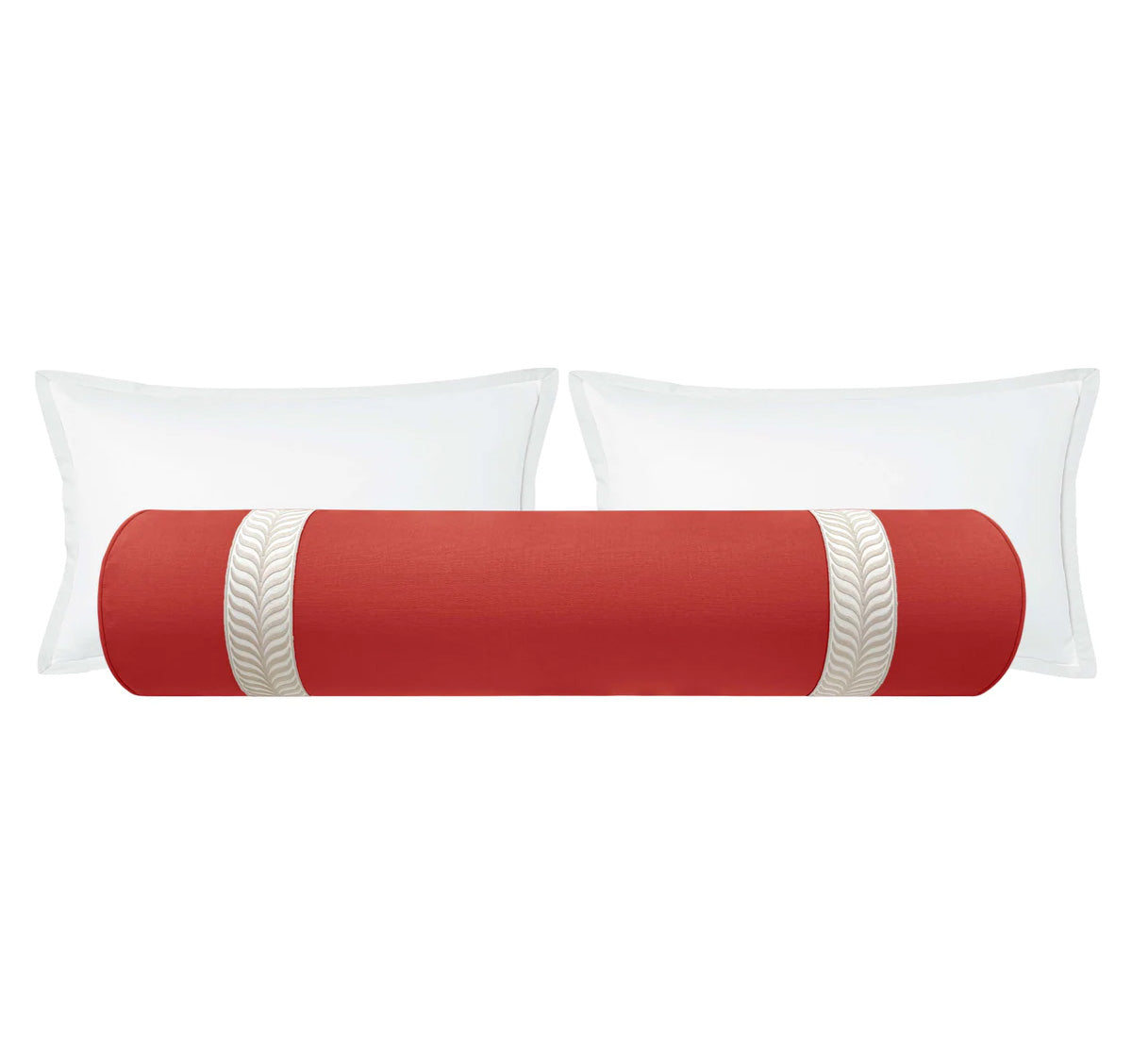 THE BOLSTER :: CLASSIC LINEN // APPLE RED + TRELLIS TRIM // NATURAL