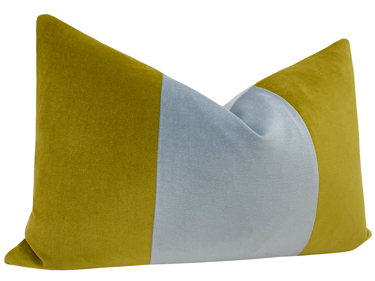 THE LITTLE LUMBAR :: CLASSIC VELVET // CHARTREUSE  + POWDER BLUE