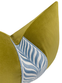 THE LITTLE LUMBAR :: CLASSIC VELVET // CHARTREUSE + TRELLIS TRIM // POWDER BLUE