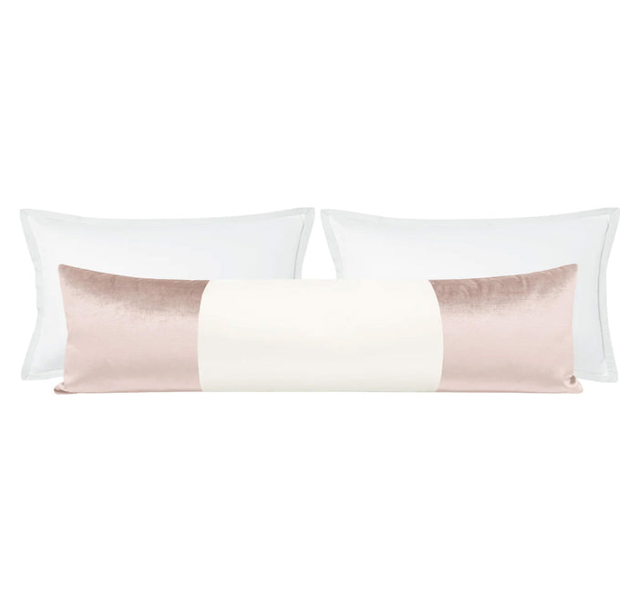 THE XL LUMBAR :: COLORBLOCK FAUX SILK VELVET // BALLET
