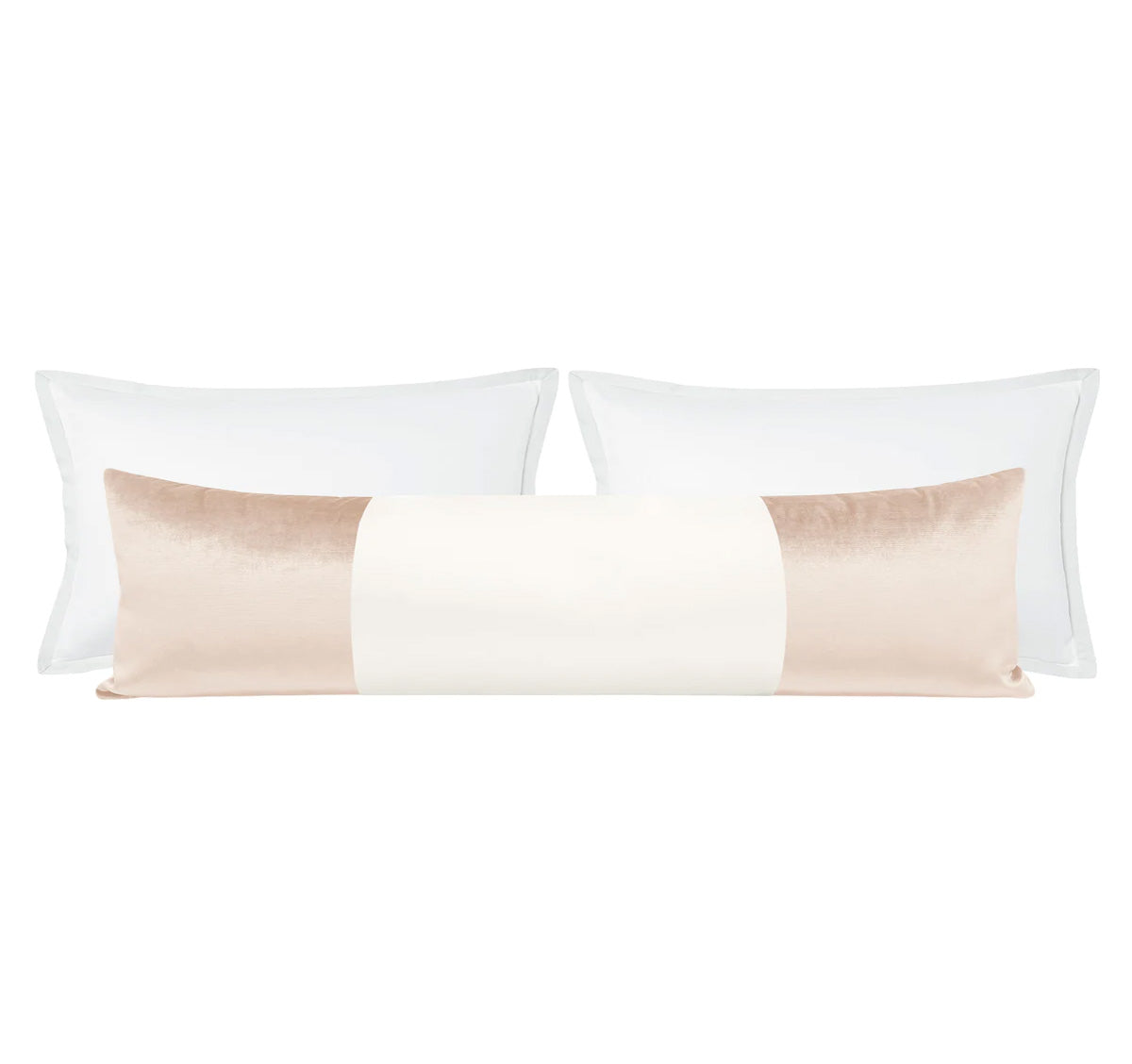 THE XL LUMBAR :: COLORBLOCK FAUX SILK VELVET // CAMEO