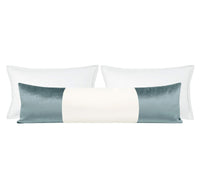 THE XL LUMBAR :: COLORBLOCK FAUX SILK VELVET // CERULEAN BLUE