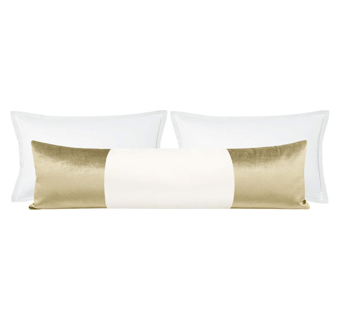 THE XL LUMBAR :: COLORBLOCK FAUX SILK VELVET // CHAMPAGNE