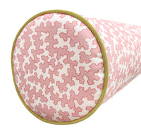 OCS X LDC II | BOLSTER | ELLISTON HOUSE : DOVER // POPPY + CLASSIC LINEN // CHARTREUSE CORDING