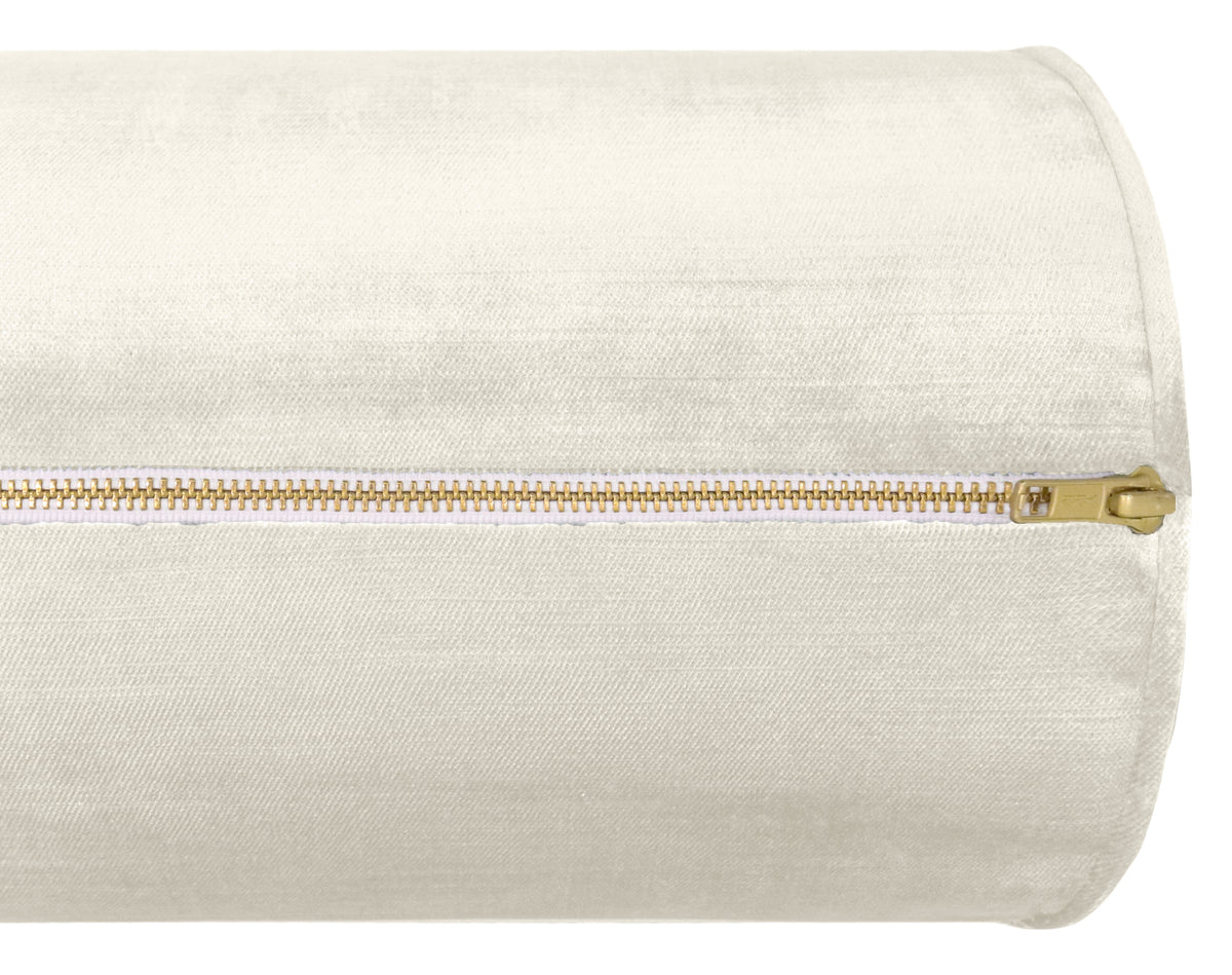 THE BOLSTER :: FAUX SILK VELVET // ALABASTER