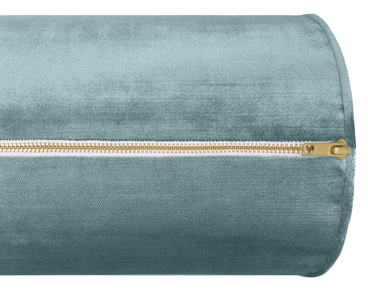 THE BOLSTER :: FAUX SILK VELVET // CERULEAN BLUE