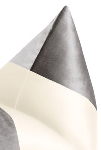 PANEL COLORBLOCK :: FAUX SILK VELVET // CHROME + ALABASTER SILK