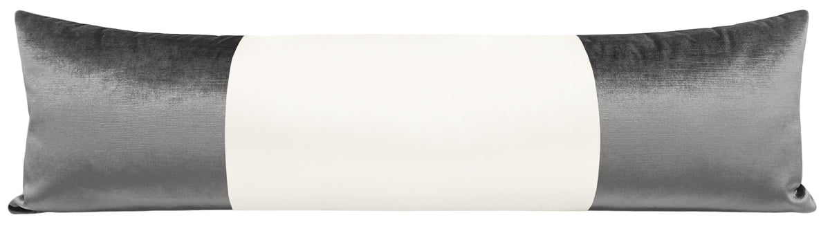 THE XL LUMBAR :: COLORBLOCK FAUX SILK VELVET // GRAPHITE