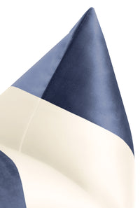PANEL COLORBLOCK :: FAUX SILK VELVET // PRUSSIAN BLUE + ALABASTER SILK